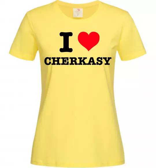 Женская футболка I love Cherkasy Лимонный фото