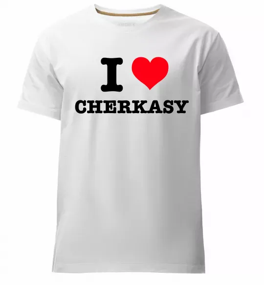 Мужская премиум футболка I love Cherkasy Белый фото