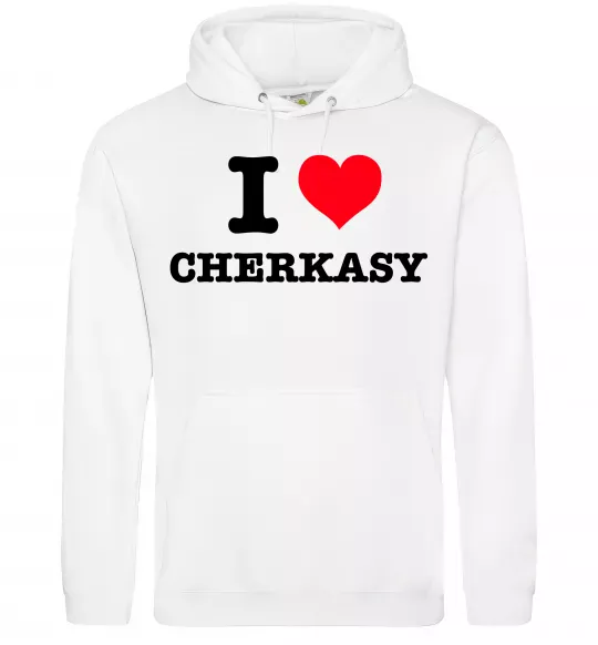 Женская толстовка (худи) I love Cherkasy Белый фото