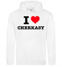 Женская толстовка (худи) I love Cherkasy Белый фото
