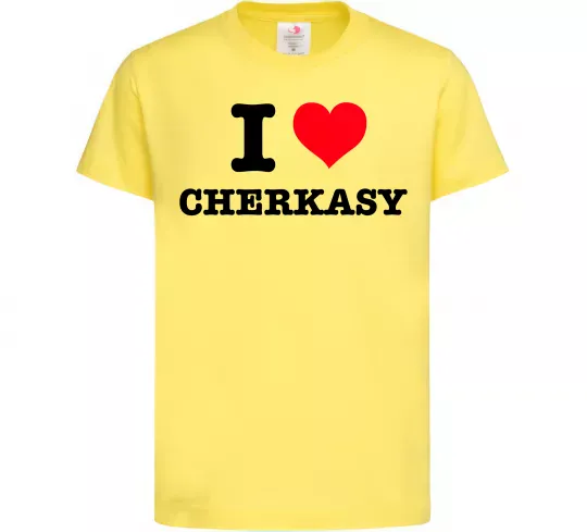 Дитяча футболка I love Cherkasy Лимонний фото