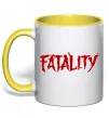 Чашка з кольоровою ручкою Fatality Лимонний фото