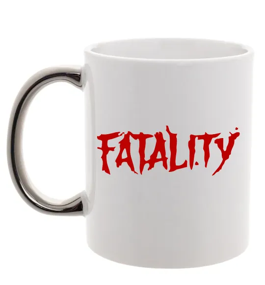 Чашка з кольоровою ручкою Fatality Срібло фото