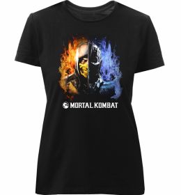 Женская премиум футболка Scorpion and Sub-zero Mortal Kombat