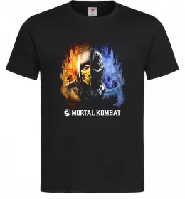 Мужская футболка Scorpion and Sub-zero Mortal Kombat Черный Мужская футболка Scorpion and Sub-zero Mortal Kombat Черный фото