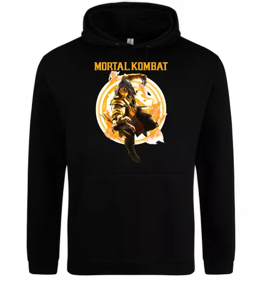 Мужская толстовка (худи) Scorpion Mortal Kombat Черный фото