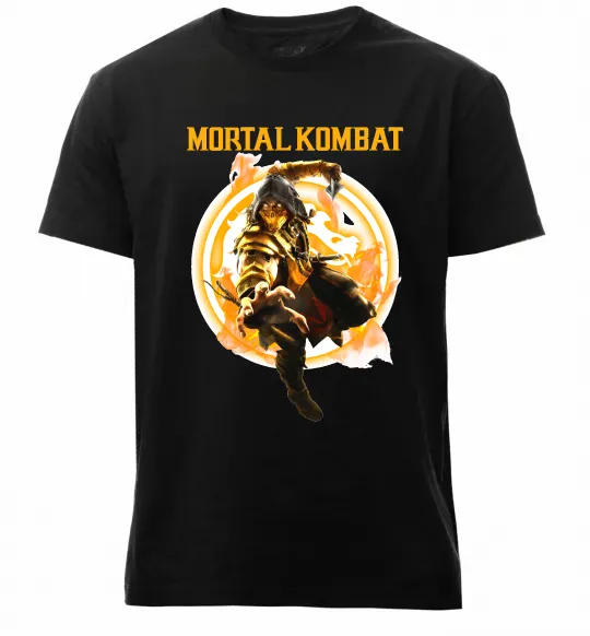 Мужская премиум футболка Scorpion Mortal Kombat Черный фото