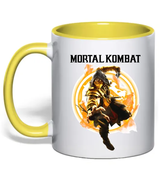 Чашка с цветной ручкой Scorpion Mortal Kombat Лимонный фото