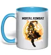 Чашка з кольоровою ручкою Scorpion Mortal Kombat Блакитний Чашка з кольоровою ручкою Scorpion Mortal Kombat Блакитний фото