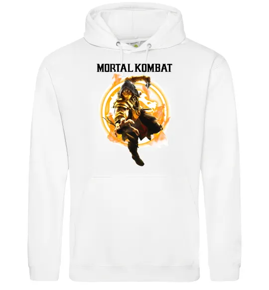 Мужская толстовка (худи) Scorpion Mortal Kombat Белый фото