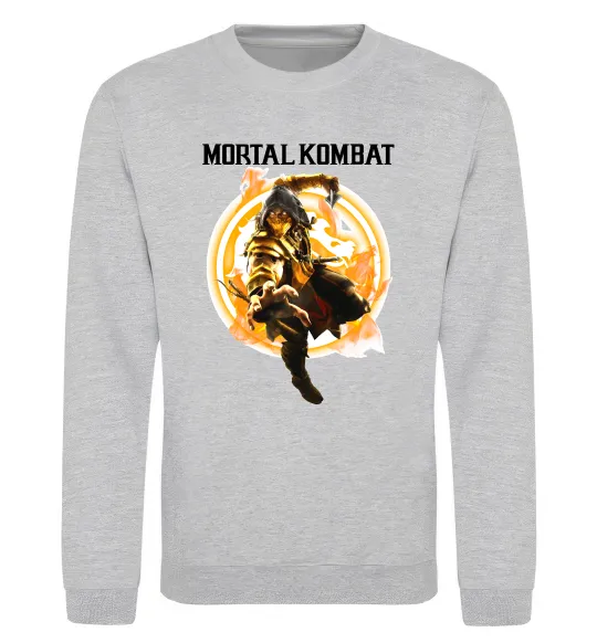 Свитшот Scorpion Mortal Kombat Серый меланж фото