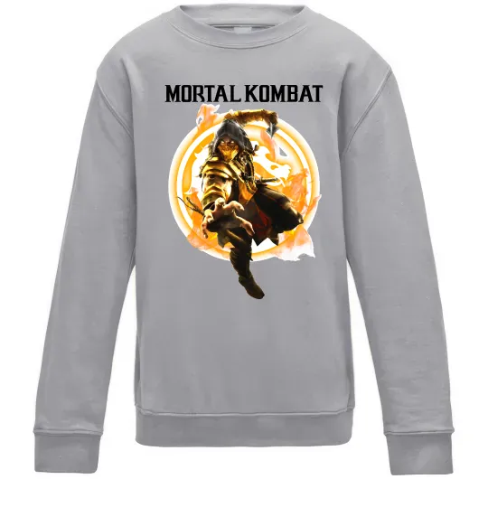 Детский Свитшот Scorpion Mortal Kombat Серый меланж фото
