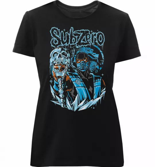Женская премиум футболка Sub-zero Mortal Kombat Черный фото