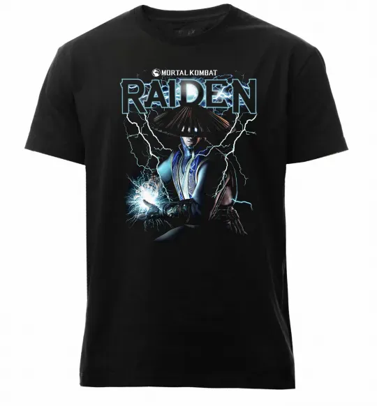 Чоловіча преміум футболка Raiden Mortal Kombat Чорний фото