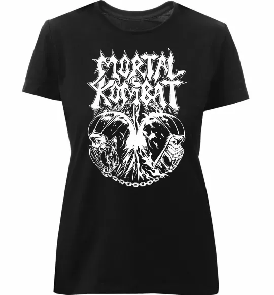 Женская премиум футболка Mortal Kombat art Черный фото