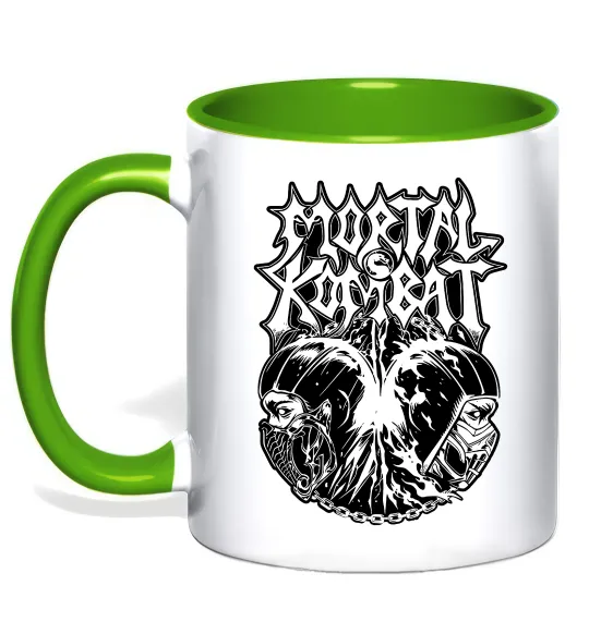 Чашка с цветной ручкой Mortal Kombat art Лаймовый фото