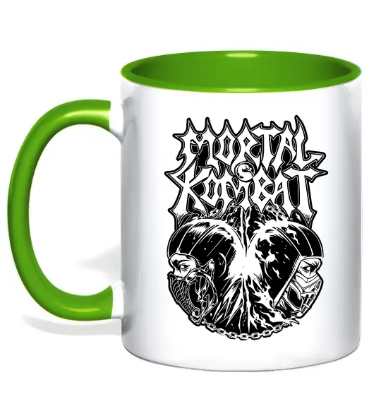 Чашка с цветной ручкой Mortal Kombat art Зеленый фото