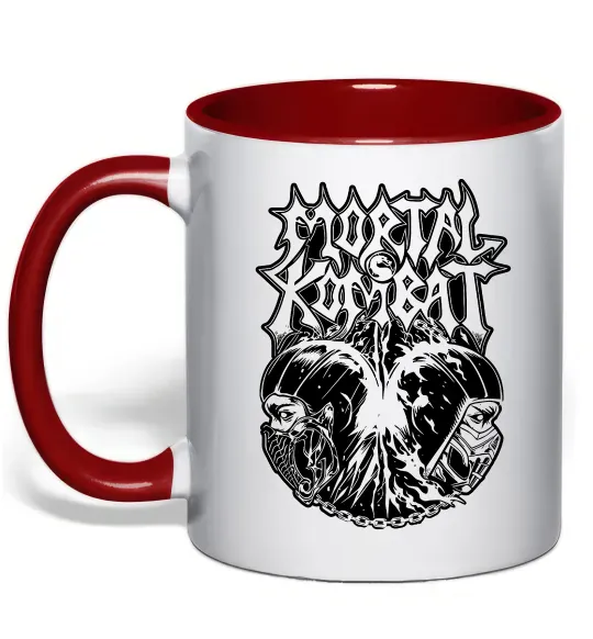 Чашка с цветной ручкой Mortal Kombat art Красный фото