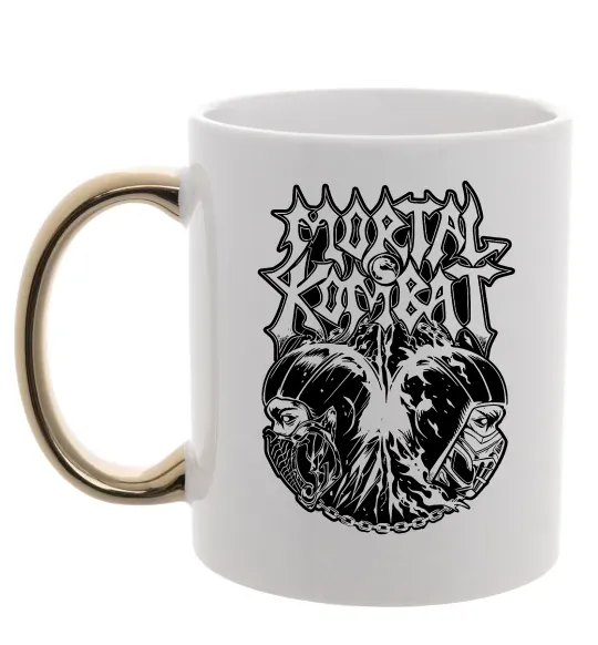 Чашка с цветной ручкой Mortal Kombat art Золото фото