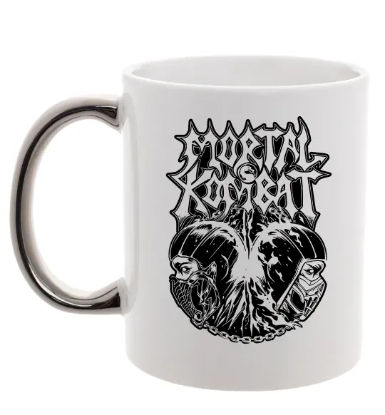 Чашка с цветной ручкой Mortal Kombat art Серебро фото