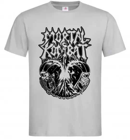 Мужская футболка Mortal Kombat art Серый фото