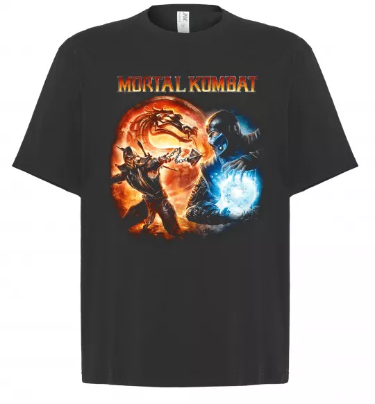 Футболка Оверсайз Mortal Kombat logo fight Черный фото