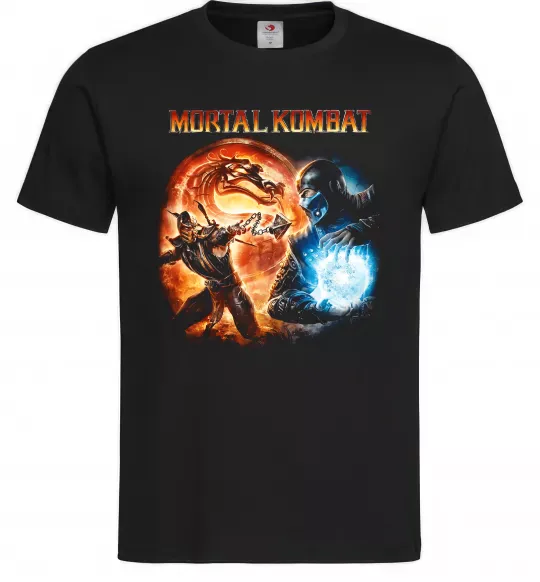 Мужская футболка Mortal Kombat logo fight Черный фото