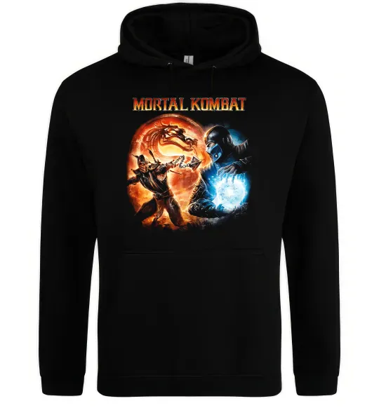 Женская толстовка (худи) Mortal Kombat logo fight Черный фото