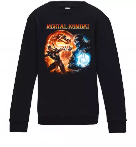 Детский Свитшот Mortal Kombat logo fight Черный фото