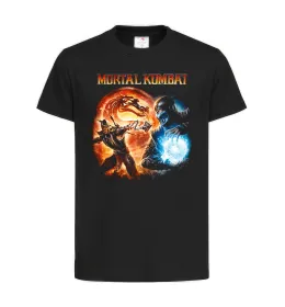 Детская футболка Mortal Kombat logo fight Черный фото