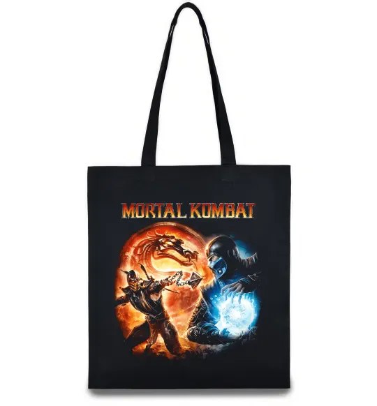 Еко-сумка Mortal Kombat logo fight Чорний фото