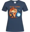 Женская футболка Mortal Kombat logo fight Темно-синий фото