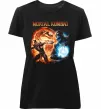 Жіноча преміум футболка Mortal Kombat logo fight Чорний фото