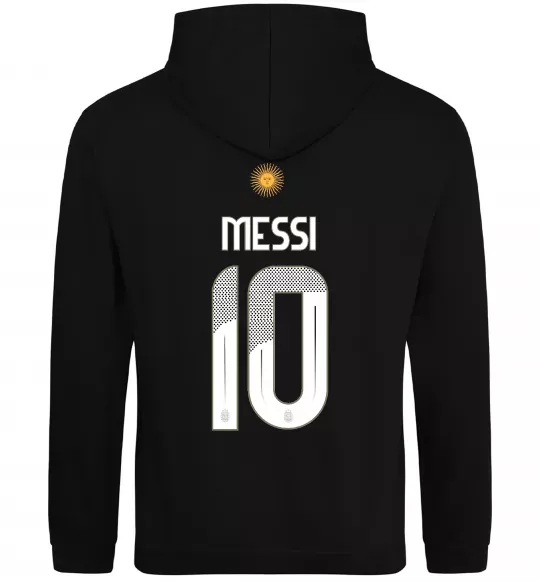Чоловіча толстовка (худі) Messi 10 Аргентина Чорний фото
