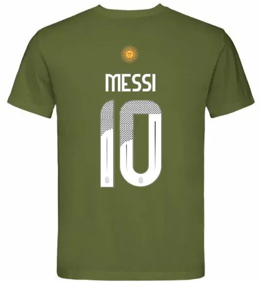Чоловіча футболка Messi 10 Аргентина Оливковий фото
