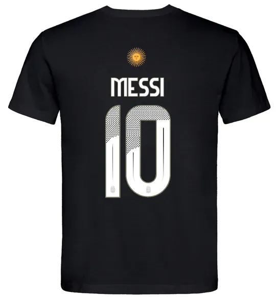 Чоловіча футболка Messi 10 Аргентина Чорний фото