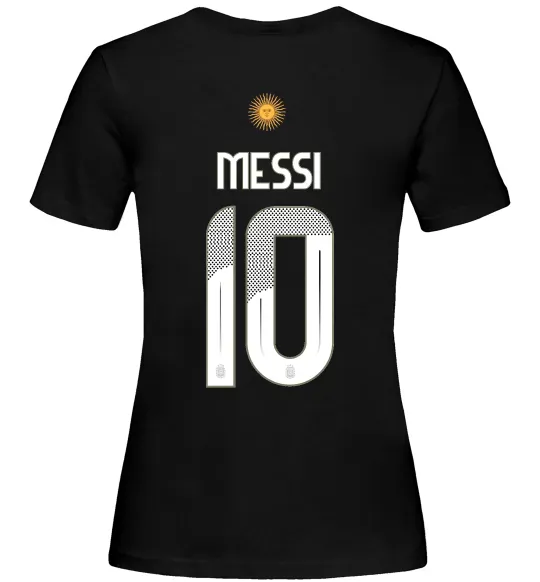 Женская футболка Messi 10 Аргентина Черный фото