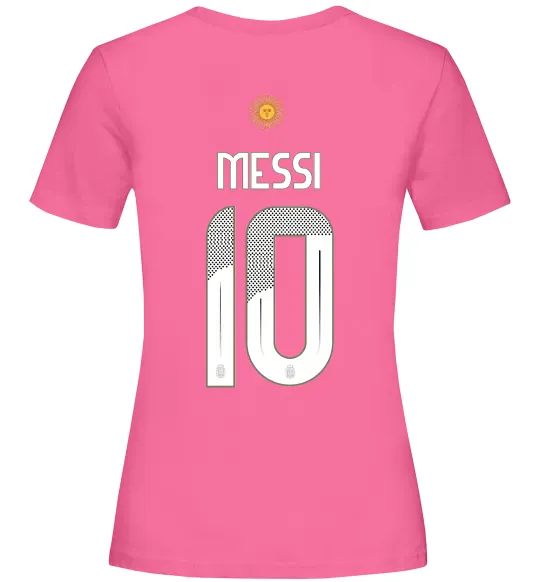 Женская футболка Messi 10 Аргентина Ярко-розовый фото