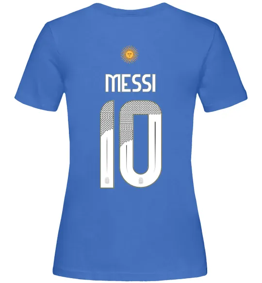Женская футболка Messi 10 Аргентина Ярко-синий фото