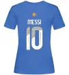 Женская футболка Messi 10 Аргентина Ярко-синий фото