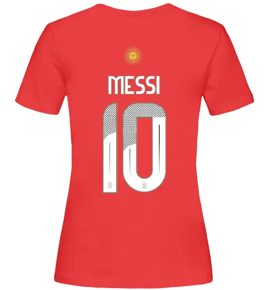 Женская футболка Messi 10 Аргентина Красный фото