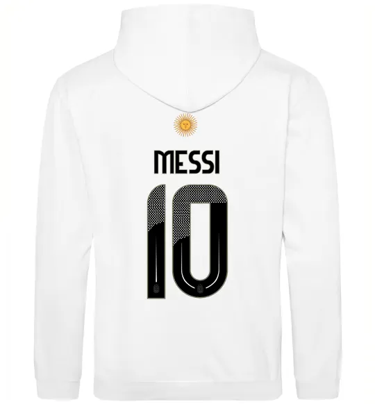 Чоловіча толстовка (худі) Messi 10 Аргентина Білий фото