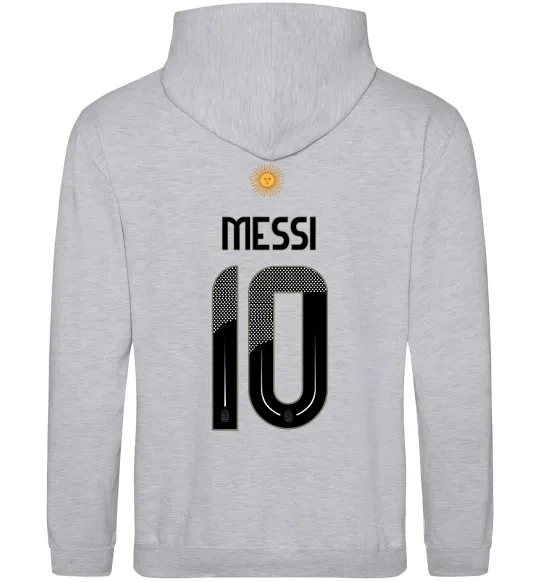Чоловіча толстовка (худі) Messi 10 Аргентина Сірий меланж фото