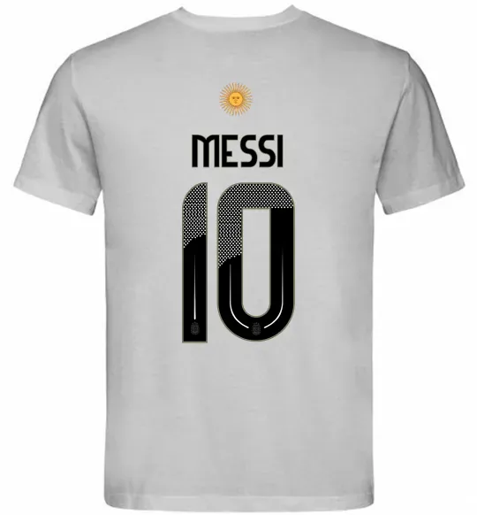 Чоловіча футболка Messi 10 Аргентина Сірий фото