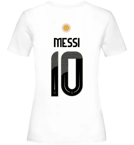 Женская футболка Messi 10 Аргентина Белый фото