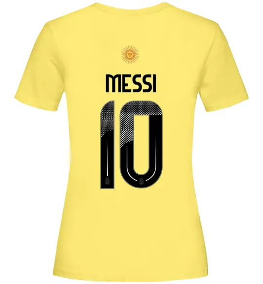 Женская футболка Messi 10 Аргентина Лимонный фото