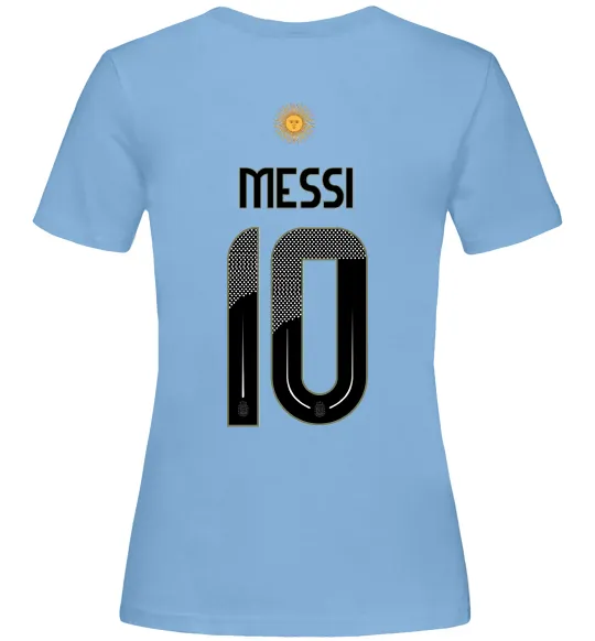 Женская футболка Messi 10 Аргентина Голубой фото
