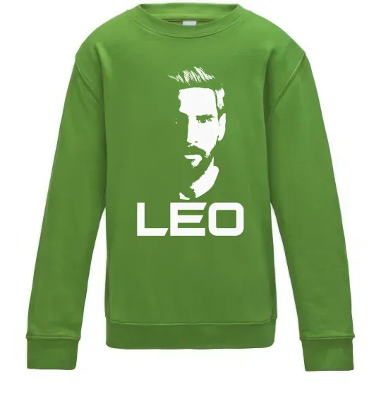 Детский Свитшот Leo portrait Лаймовый фото