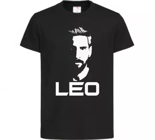 Детская футболка Leo portrait Черный фото