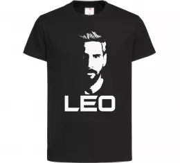 Детская футболка Leo portrait Черный фото